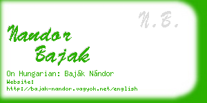 nandor bajak business card